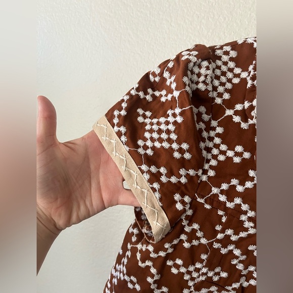 Vintage Nanette Lepore Brown White Atomic Embroidered Retro Jacket Women Size 6 - Picture 5 of 16